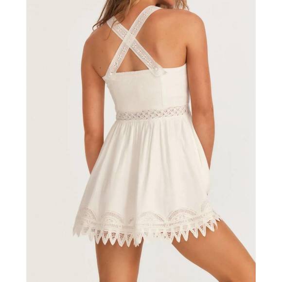 NEW LOVESHACKFANCY tariah mini pinafore in true white - Picture 2 of 4